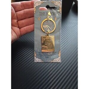 The Moon Tarot Keyring , Keychain, Vintage Style, Rider-Waite Style, Enamel